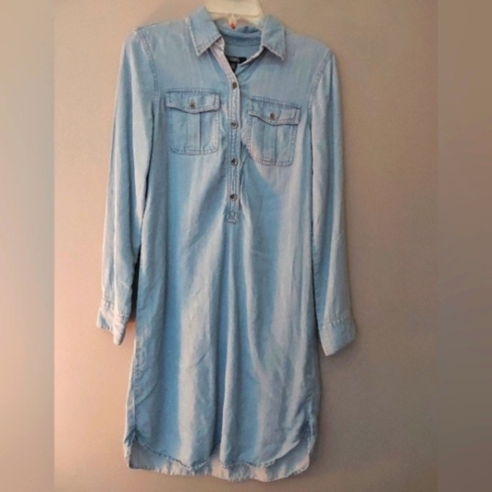 Women's Chaps Blue Super Soft Shirt Dress Size Small‎